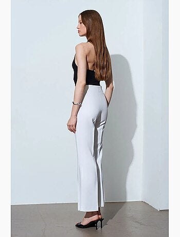 Pantalon femme taille haute évasé dilvin