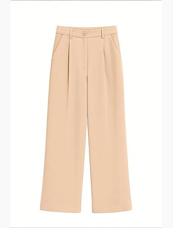 Pantalon femme taille haute jambe large mixray
