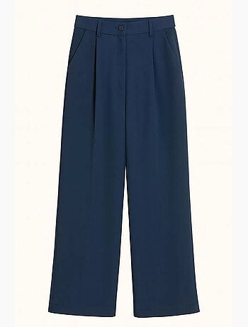 Pantalon femme taille haute jambe large mixray