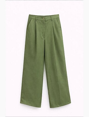 Pantalon femme taille haute jambe large mixray