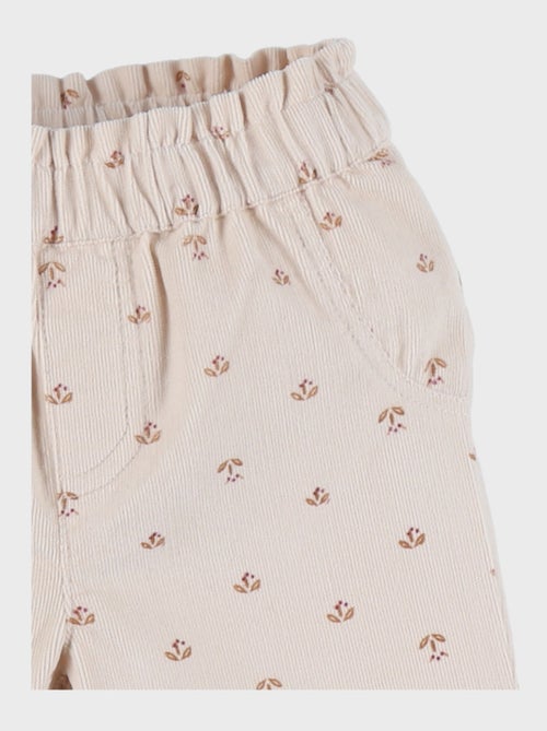 Pantalon fille velours côtelé motif nature Noukie's - Kiabi