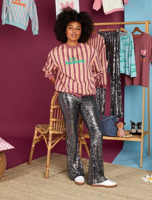 Pantalon flare à sequin - Taxi Brousse - Kiabi