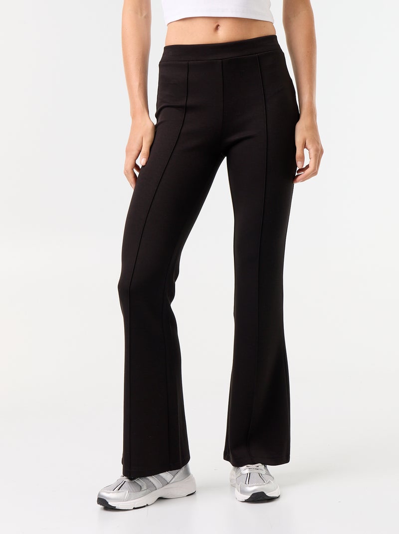 Pantalon flare doux Noir - Kiabi