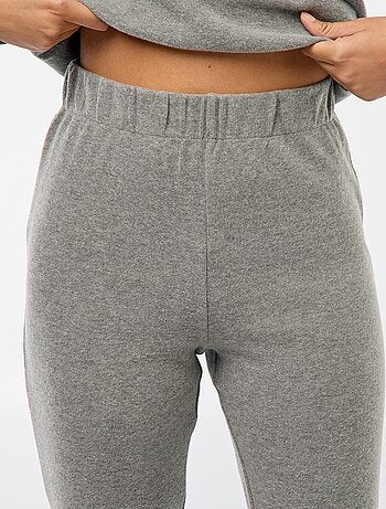 Pantalon flare en coton stretch en maille doudou