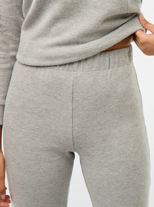 Pantalon flare en coton stretch en maille doudou - Kiabi