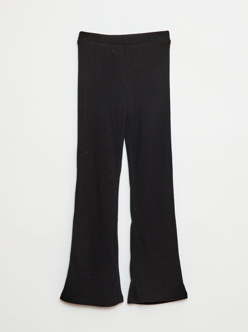 Pantalon flare en coton uni - Kiabi