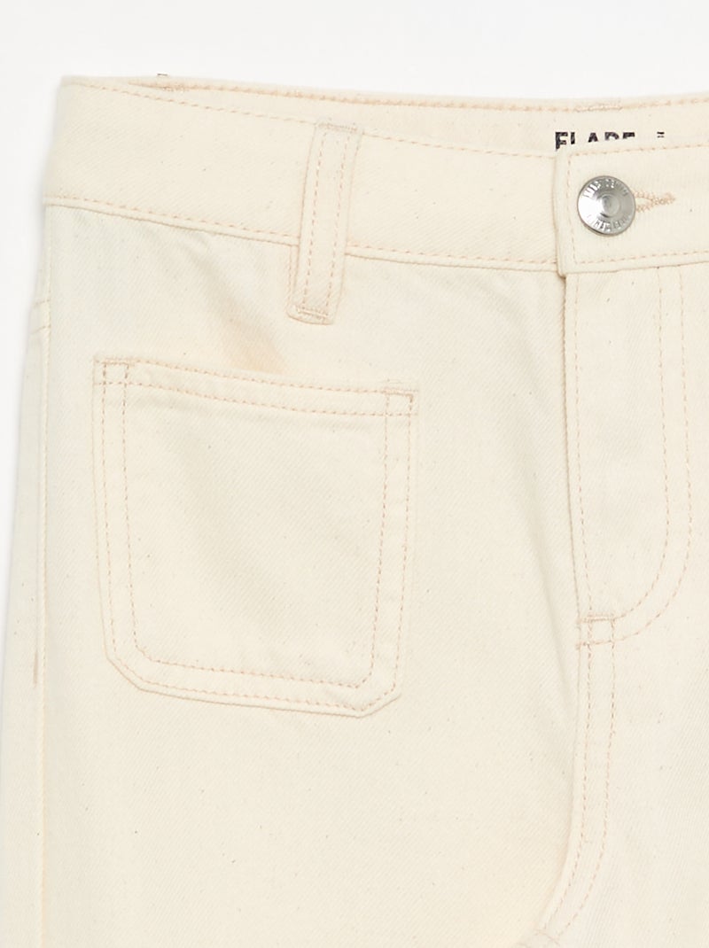 Pantalon flare en denim Blanc - Kiabi