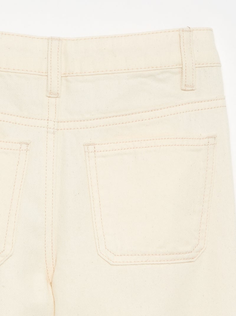 Pantalon flare en denim Blanc - Kiabi