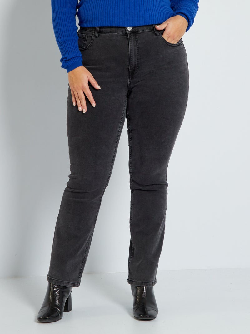 Pantalon flare en denim Noir - Kiabi