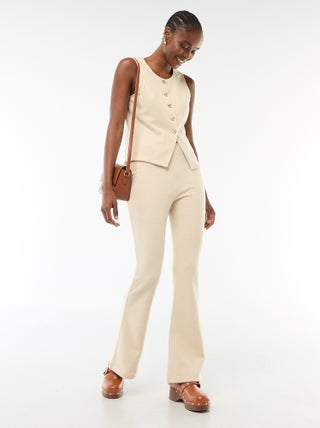 Pantalon flare en maille doudou