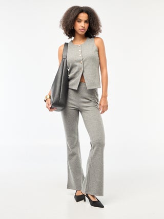 Pantalon flare en maille doudou