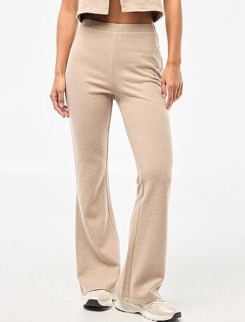 Pantalon flare en maille doudou