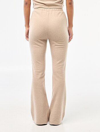 Pantalon flare en maille doudou
