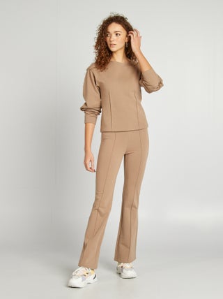 Pantalon flare en maille stretch