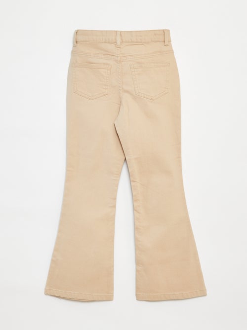 Pantalon flare en twill avec taille ajustable - Kiabi