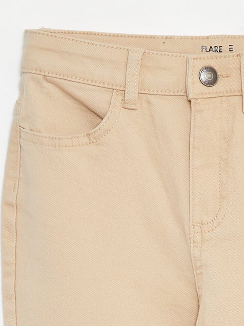 Pantalon flare en twill avec taille ajustable - Kiabi