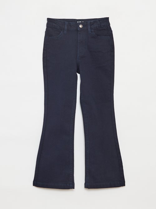 Pantalon flare en twill avec taille ajustable - Kiabi