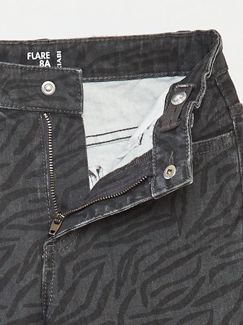 Pantalon flare en twill avec taille ajustable - Kiabi