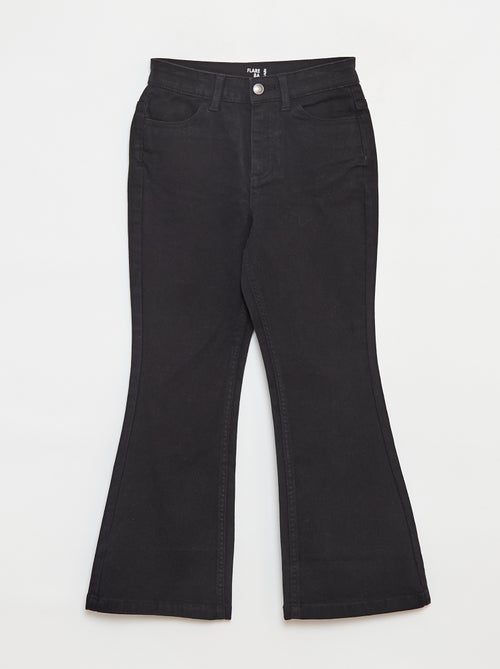 Pantalon flare en twill avec taille ajustable - Kiabi