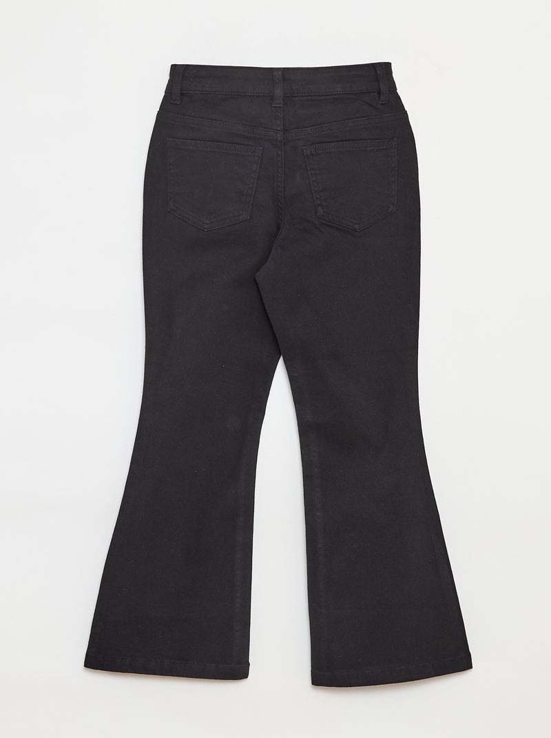 Pantalon flare en twill avec taille ajustable Noir - Kiabi