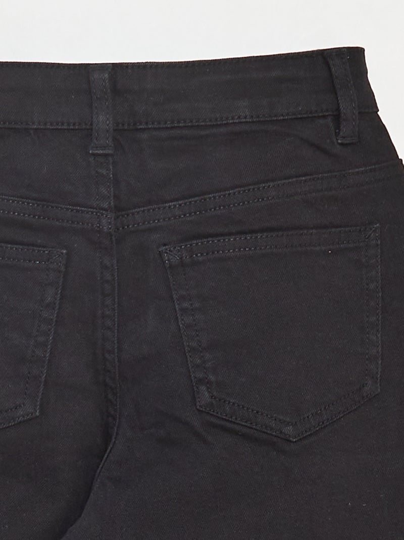 Pantalon flare en twill avec taille ajustable Noir - Kiabi