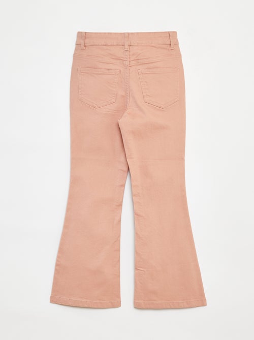 Pantalon flare en twill avec taille ajustable - Kiabi
