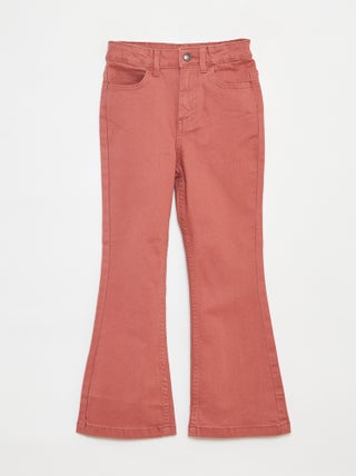 Pantalon flare en twill avec taille ajustable
