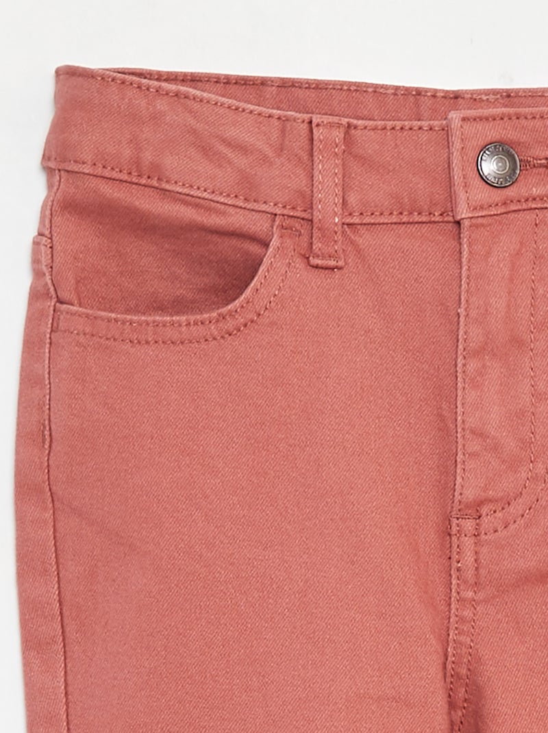 Pantalon flare en twill avec taille ajustable Rose - Kiabi