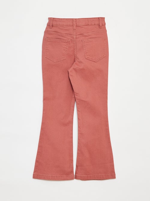 Pantalon flare en twill avec taille ajustable - Kiabi