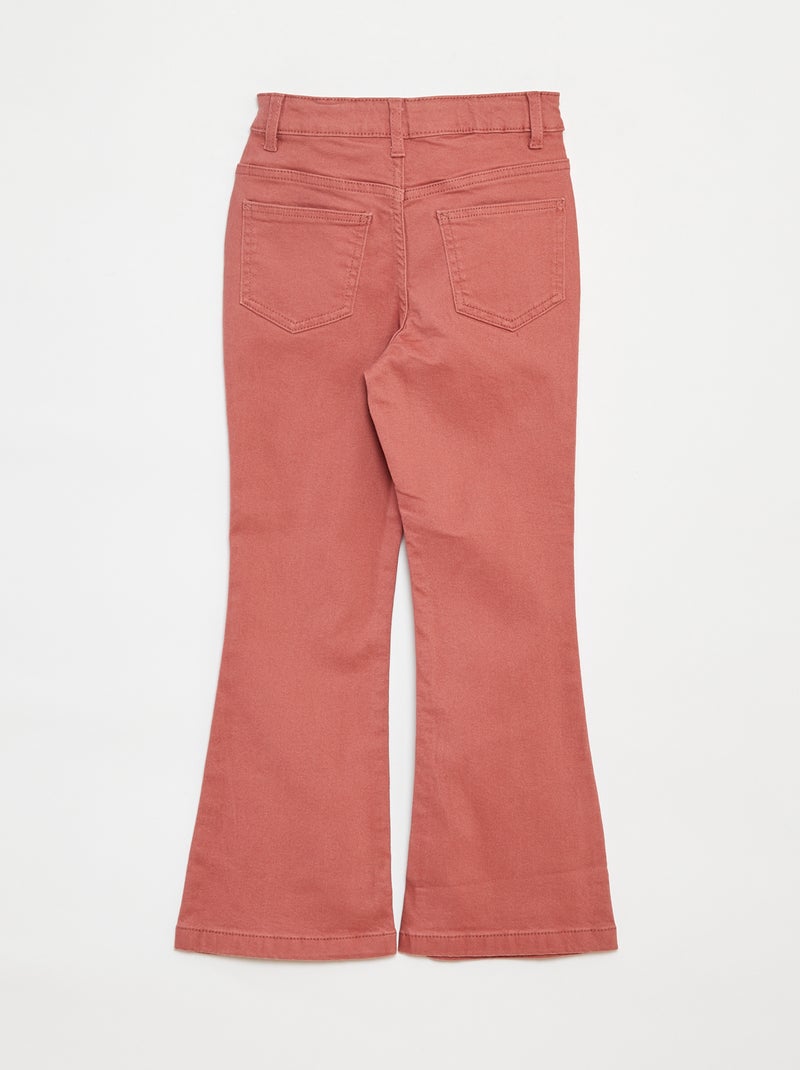 Pantalon flare en twill avec taille ajustable Rose - Kiabi