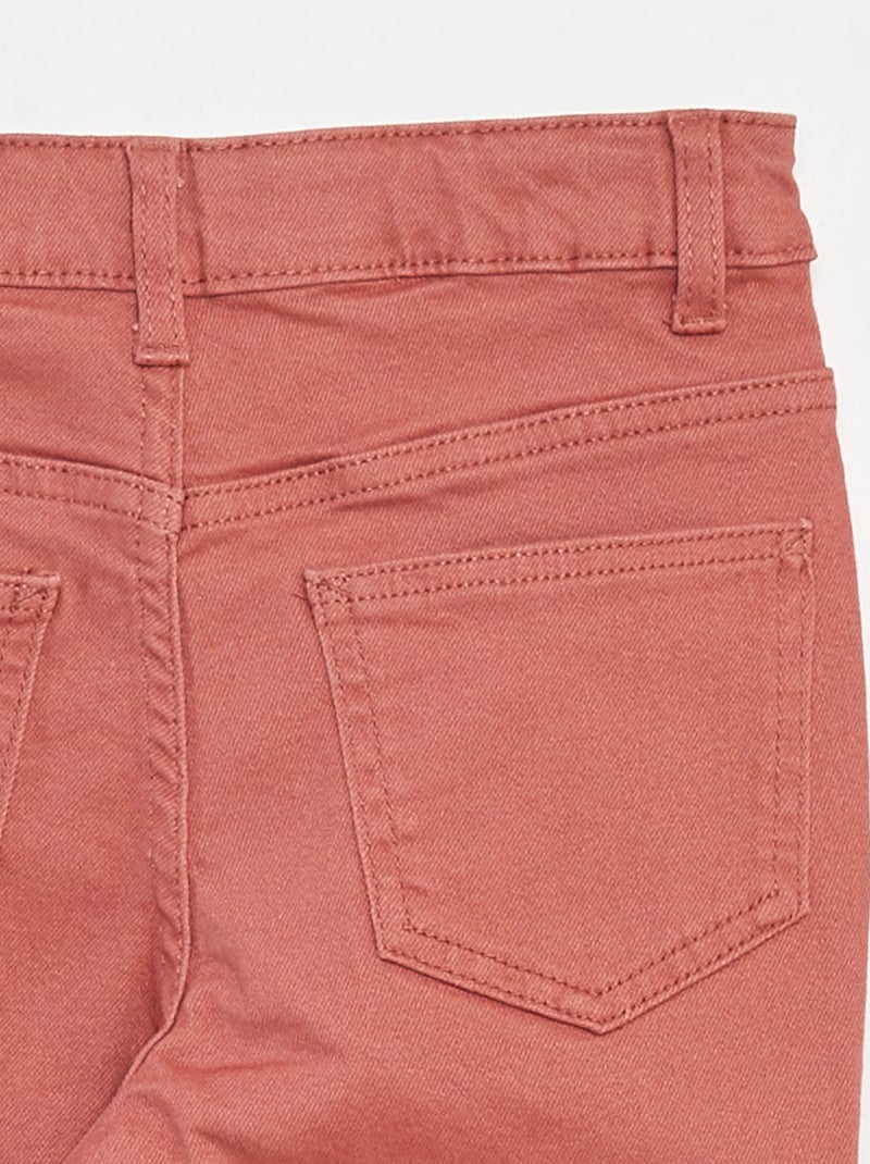 Pantalon flare en twill avec taille ajustable Rose - Kiabi