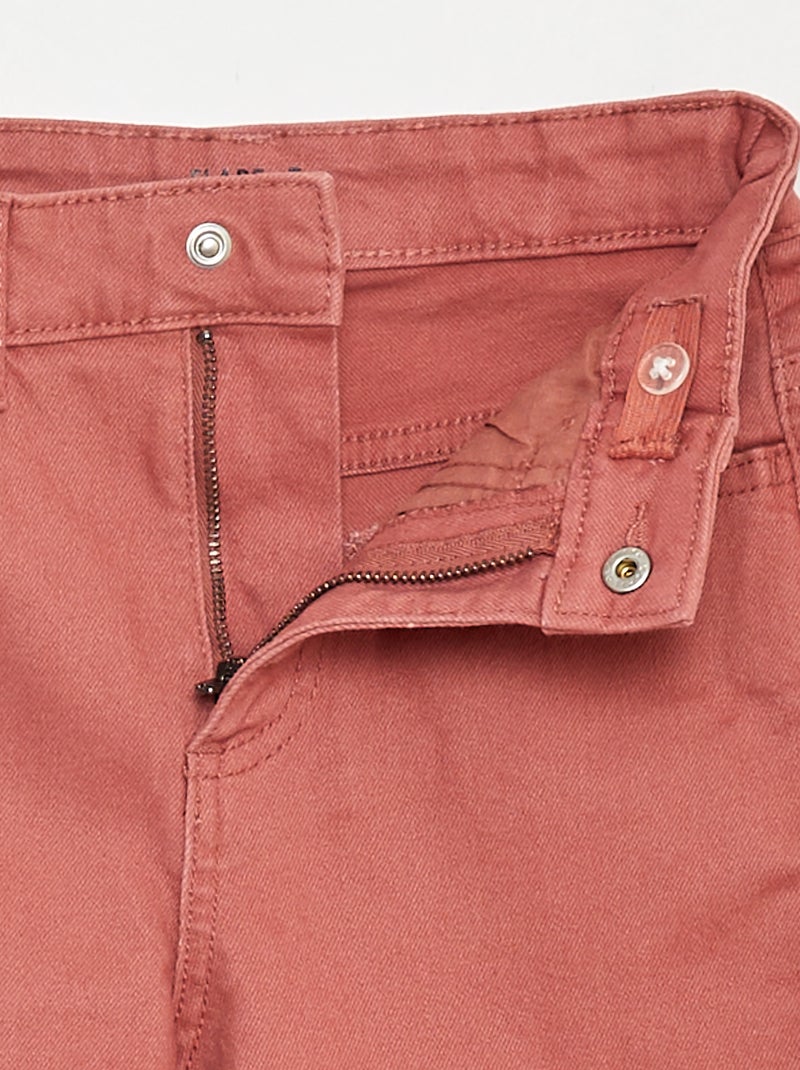 Pantalon flare en twill avec taille ajustable Rose - Kiabi