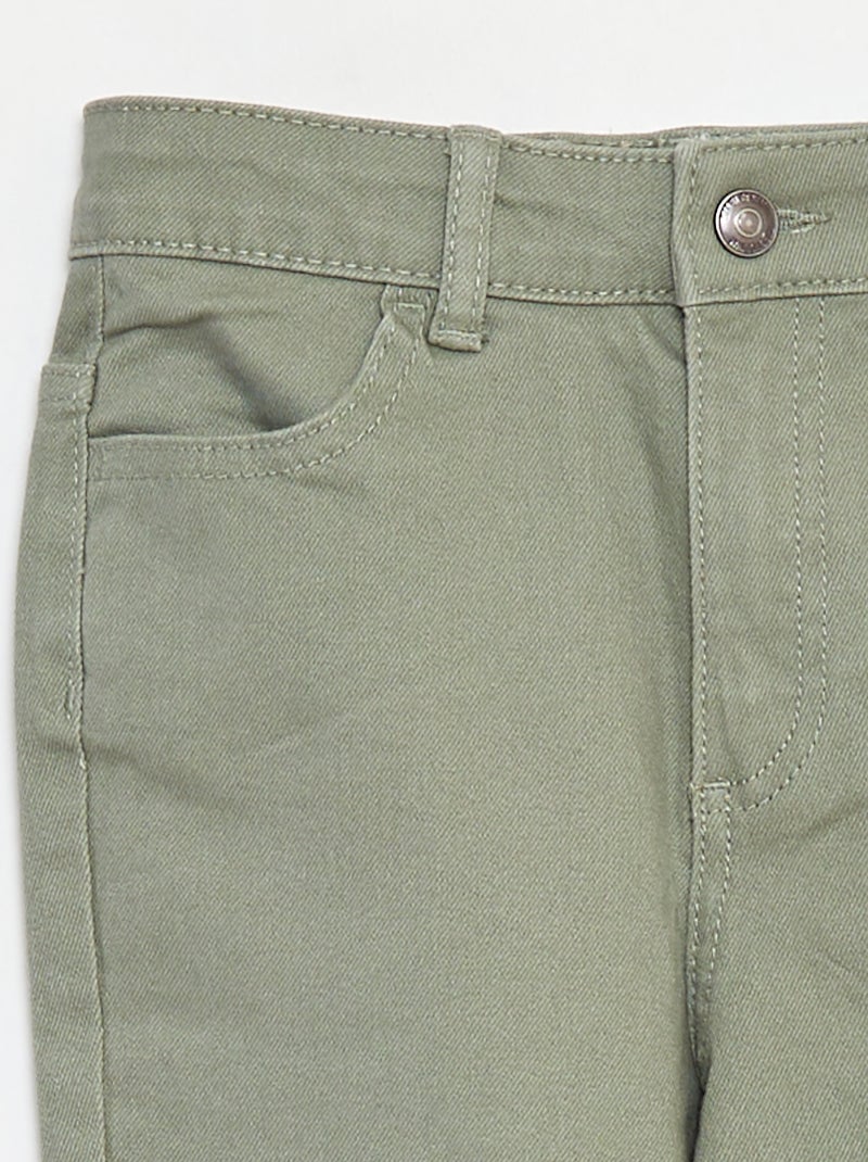 Pantalon flare en twill avec taille ajustable Vert - Kiabi