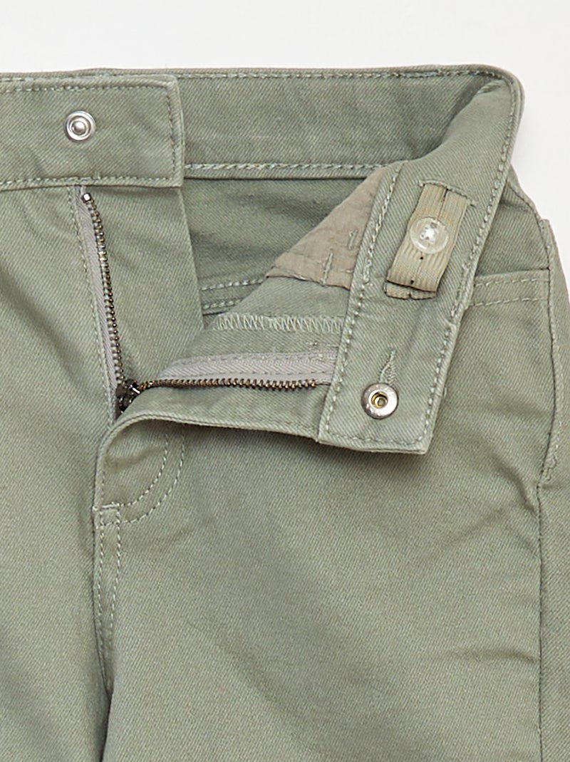 Pantalon flare en twill avec taille ajustable Vert - Kiabi