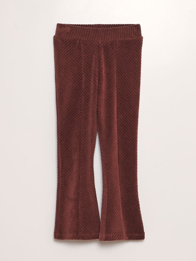 Pantalon flare en velours Bordeaux - Kiabi