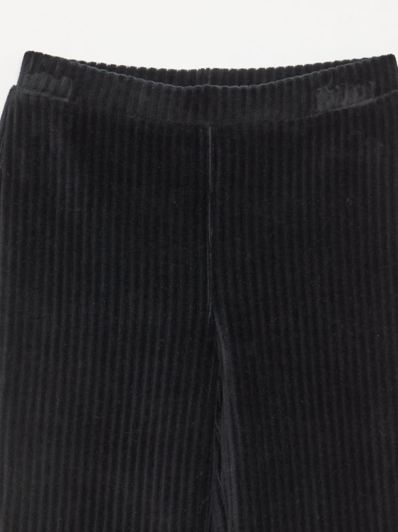 Pantalon flare en velours côtelé Noir - Kiabi