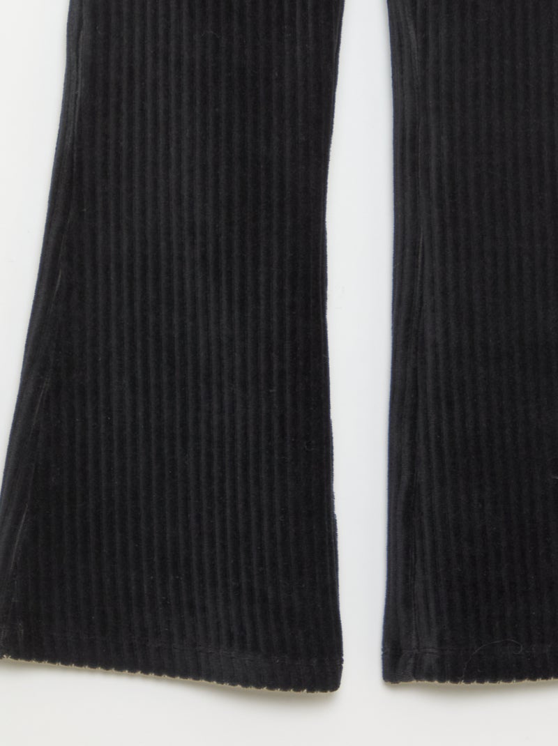 Pantalon flare en velours côtelé Noir - Kiabi