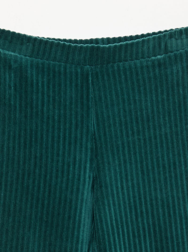 Pantalon flare en velours côtelé Vert - Kiabi