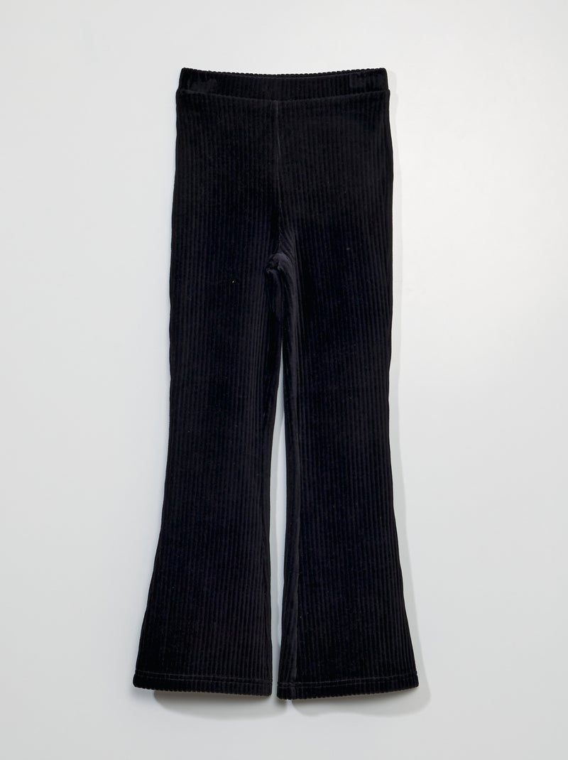 Pantalon flare en velours noir - Kiabi