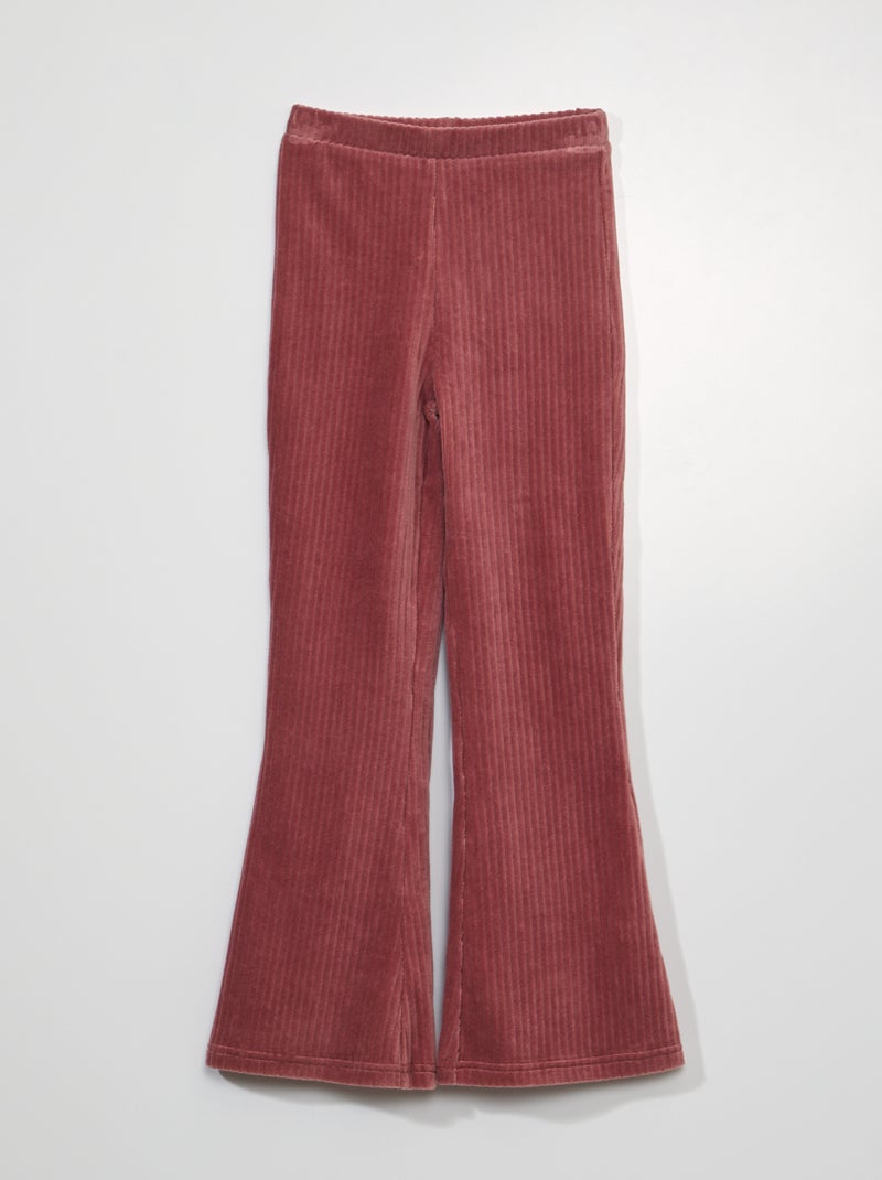 Pantalon flare en velours Rose - Kiabi