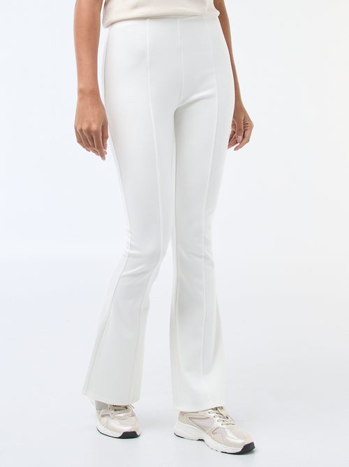 Pantalon flare femme en maille légère à taille élastiquée - Kiabi