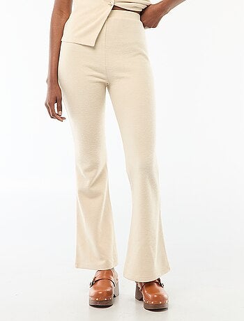 Pantalon flare femme maille lourde