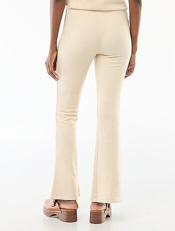 Pantalon flare femme maille lourde