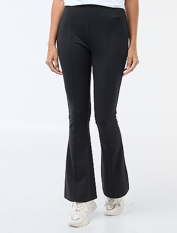 Pantalon flare femme taille élastiquée en maille légère