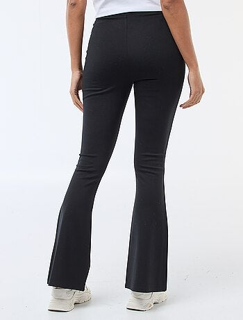 Pantalon flare femme taille élastiquée en maille légère