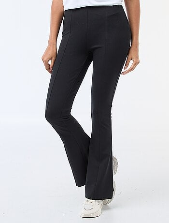Pantalon flare femme taille élastiquée en maille légère