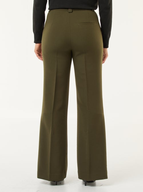 Pantalon flare femme taille standard en chaîne et trame lourd - Kiabi