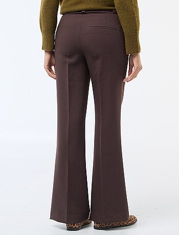 Pantalon flare femme taille standard en chaîne et trame lourd