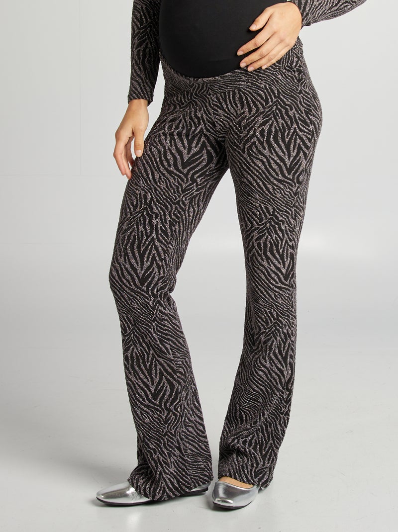 Pantalon flare grossesse en lurex 'Only maternity' Noir - Kiabi
