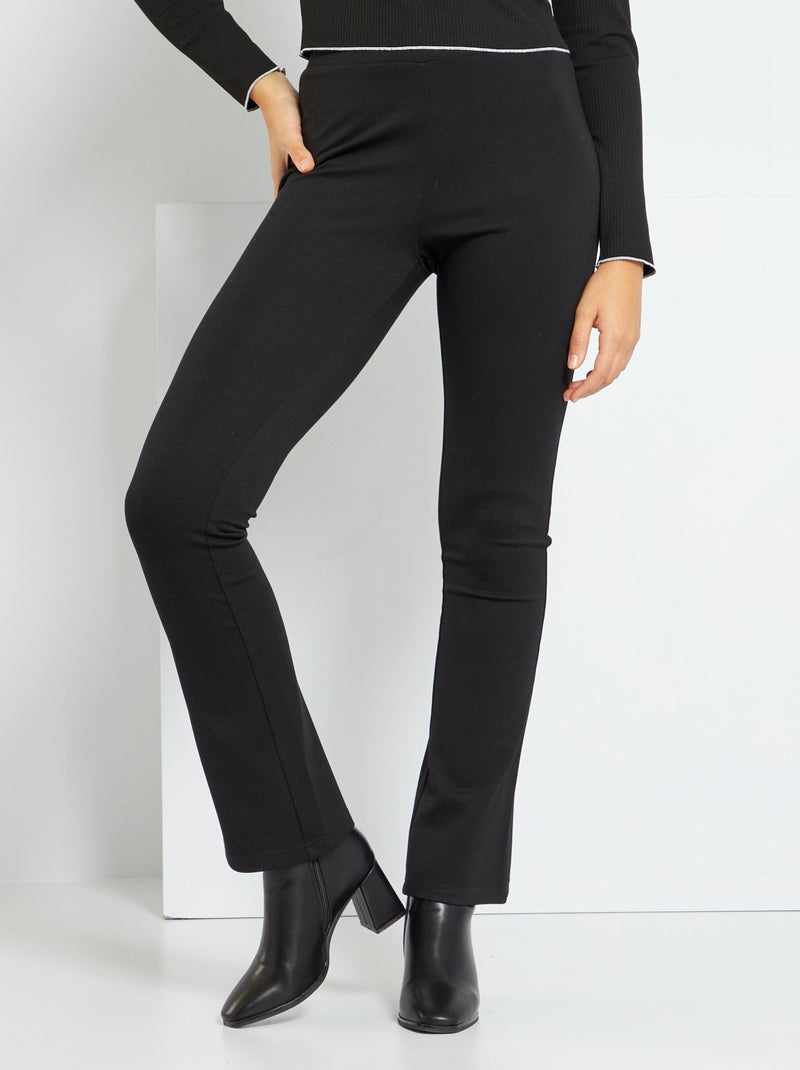 Pantalon flare maille milano noir - Kiabi